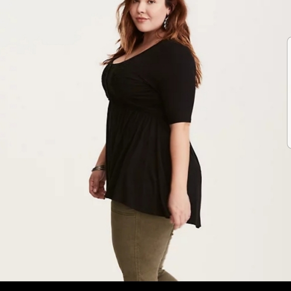 torrid Tops - Torrid size 00 black lace tiered babydoll top